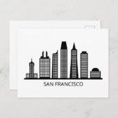 San Francisco California Skyline Briefkaart (Voorkant / Achterkant)