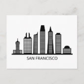 San Francisco California Skyline Briefkaart (Voorkant)