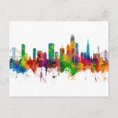 San Francisco California Skyline Briefkaart (Voorkant)