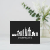 San Francisco California Skyline Briefkaart (Staand voorkant)