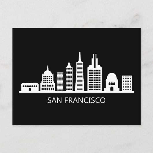San Francisco California Skyline Briefkaart (Voorkant)
