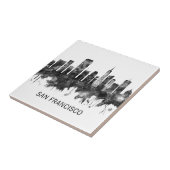 San Francisco California Skyline BW Tegeltje (Zijkant)