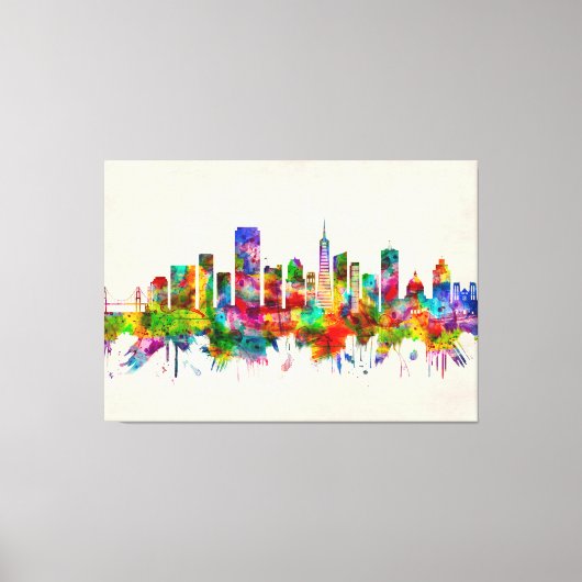 San Francisco California Skyline Canvas Afdruk (Voorkant)