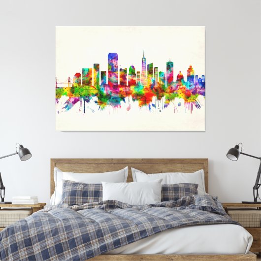 San Francisco California Skyline Canvas Afdruk (Insitu (Slaapkamer))