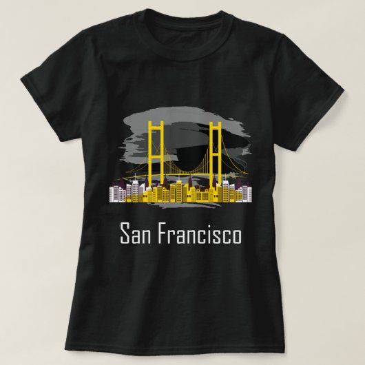 San Francisco California Skyline Souvenir T-shirt (Design voorkant)