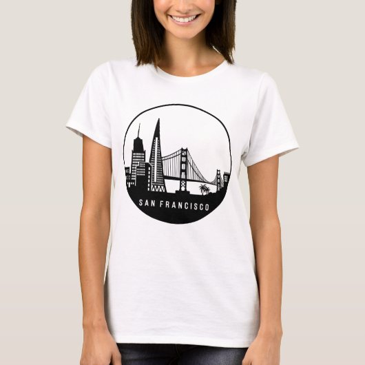 San Francisco California Skyline T-shirt (Voorkant)