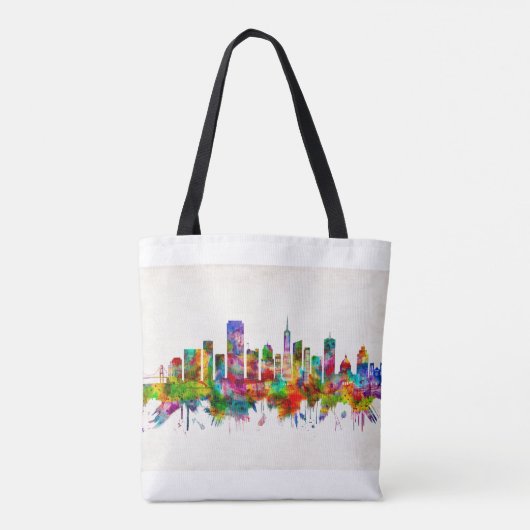 San Francisco California Skyline Tote Bag (Achterkant)