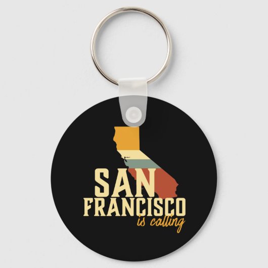  San Francisco California Stadskaart Sleutelhanger (Voorkant)