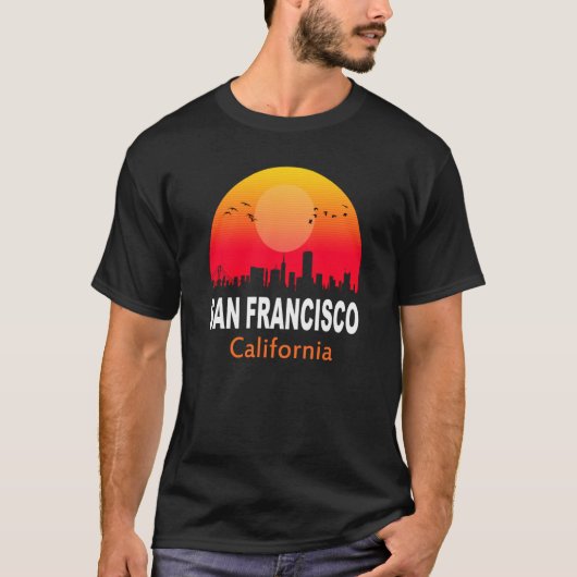 San Francisco California  Sunset City T-shirt (Voorkant)
