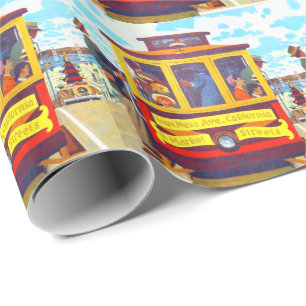 San Francisco California Tramwagen Golden Gate Cadeaupapier