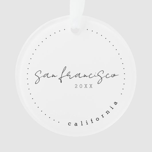 San Francisco, California Travel USA Simple Ornament (voorkant)