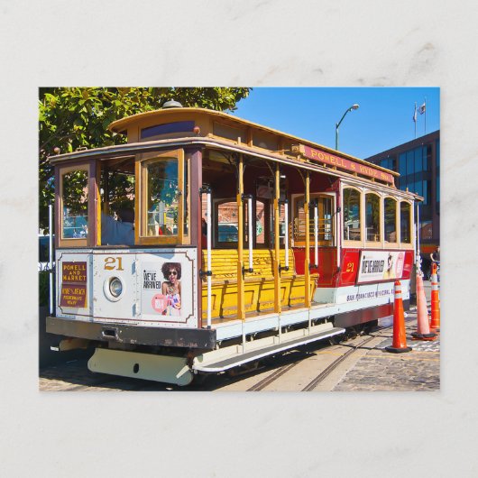 San Francisco California Trolley Car Briefkaart (Voorkant)