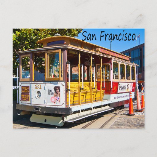 San Francisco California Trolley Car Briefkaart (Voorkant)
