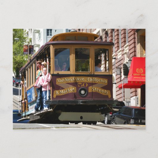 San Francisco California Trolley Car Briefkaart (Voorkant)