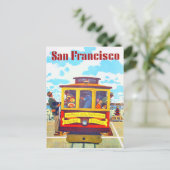 San Francisco California Trolley Car Golden Gate Briefkaart (Staand voorkant)