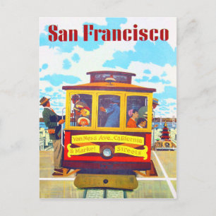San Francisco California Trolley Car Golden Gate Briefkaart