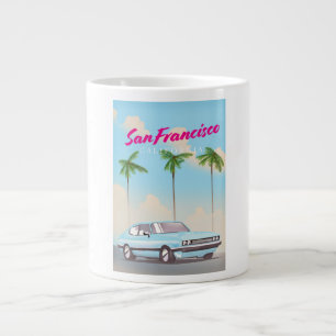 San Francisco California Tropical Reisposter Grote Koffiekop
