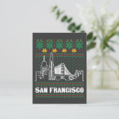 San Francisco California Ugly Christmas Briefkaart (Staand voorkant)