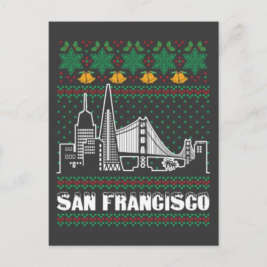 San Francisco California Ugly Christmas Briefkaart (Voorkant)