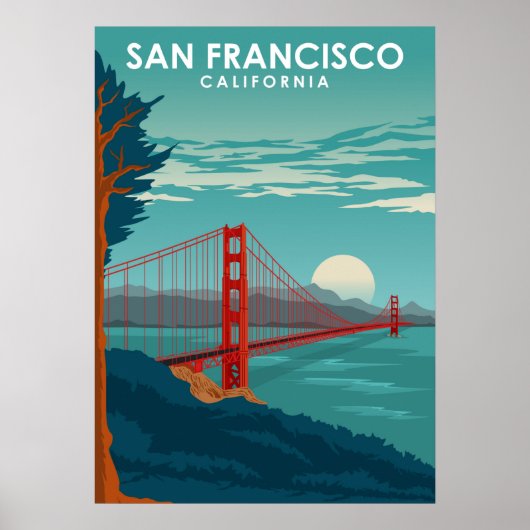 San Francisco California United States Travel Poster (Voorkant)