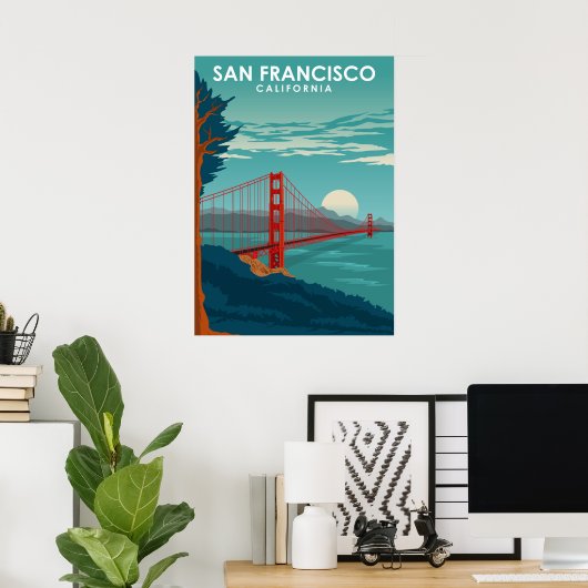San Francisco California United States Travel Poster (Thuiskantoor)