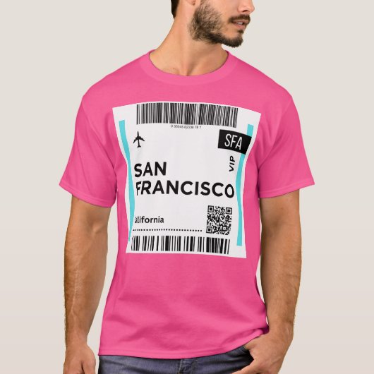 San Francisco California USA Joseboarding Pass T-shirt (Voorkant)