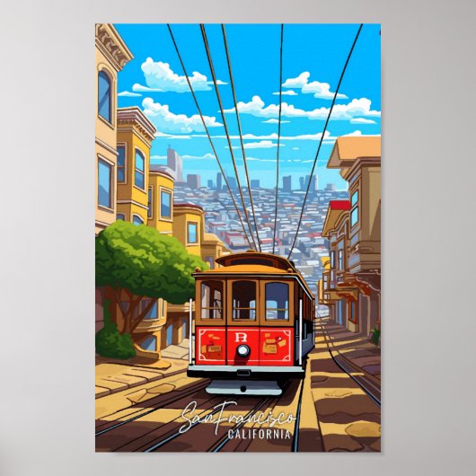 San Francisco California USA reisillustratie Poster (Voorkant)