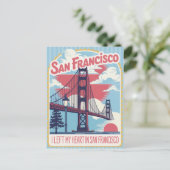 San Francisco California USA Vintage Travel Briefkaart (Staand voorkant)