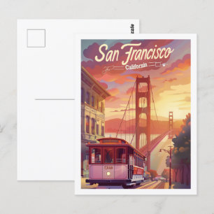 San Francisco California USA Vintage Travel Place Briefkaart