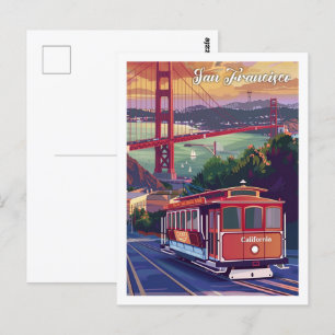San Francisco California USA Vintage Travel Place Briefkaart