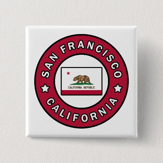 San Francisco California Vierkante Button 5,1 Cm (Voorkant)
