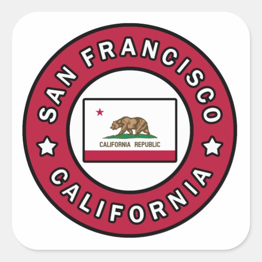 San Francisco California Vierkante Sticker (Voorkant)