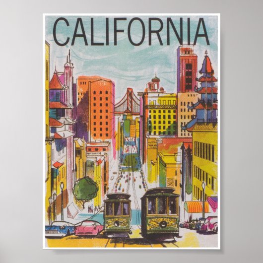 San Francisco California Vintage Travel Poster (Voorkant)