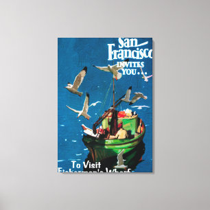 San Francisco, CaliforniaFisherman's Wharf Canvas Afdruk