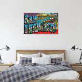 San Francisco, CaliforniaLarge Letter Scenes 2 Canvas Afdruk (Insitu (Slaapkamer))