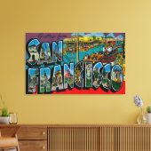 San Francisco, CaliforniaLarge Letter Scenes 2 Canvas Afdruk (Insitu (Woonkamer))