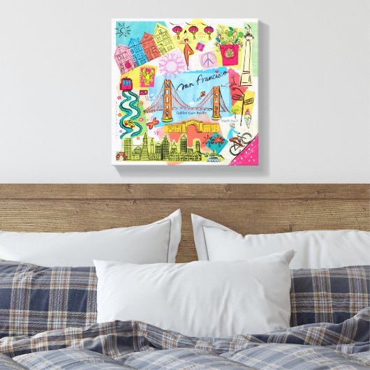 San Francisco, Californië Canvas Afdruk (Insitu (Slaapkamer))