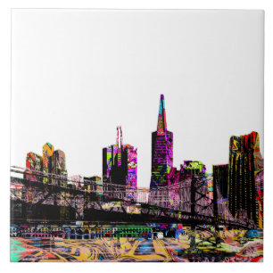 San Francisco, Californië in graffiti Tegeltje