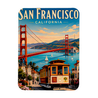San Francisco Californië Reis Souvenir Retro Magneet