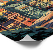 San Francisco Californië Silhouette Reis Kunst Ret Poster (Hoek)
