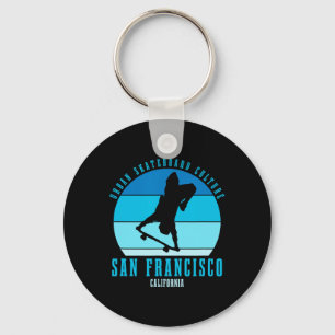 San Francisco Californië Skateboarder Urn Skateboa Sleutelhanger