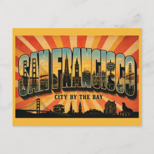 San Francisco Californië Stad aan de Baai Vintage Briefkaart