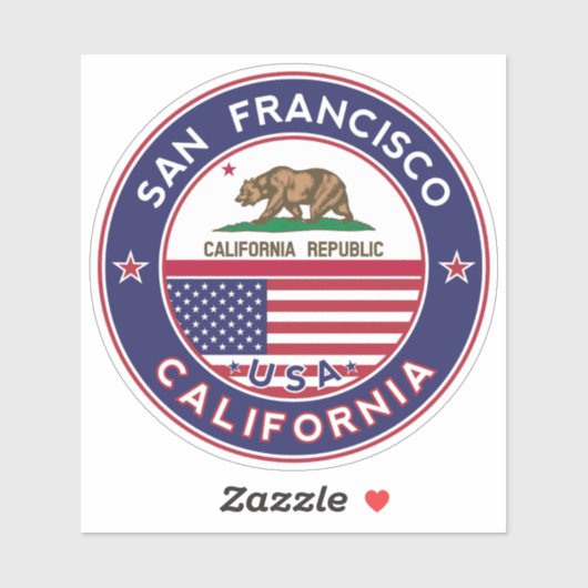 San Francisco, Californië Sticker (Vel)