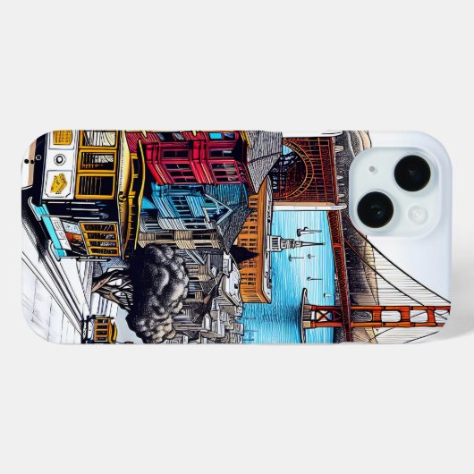 San Francisco, Californië Stripboek Style Art Case-Mate iPhone Case (Achterkant (horizontaal))