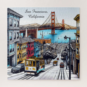 San Francisco, Californië Stripboek Style Art Legpuzzel