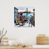 San Francisco, Californië Stripboek Style Art Poster (Keuken)