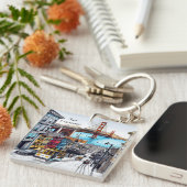 San Francisco, Californië Stripboek Style Art Sleutelhanger (Voorkant Rechts)