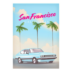 San Francisco Californië Tropische reisposter Foto Afdruk