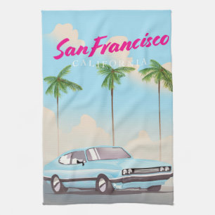 San Francisco Californië Tropische reisposter Theedoek