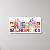 San Francisco, Californië | Typografische vormgevi Canvas Afdruk (Voorkant)